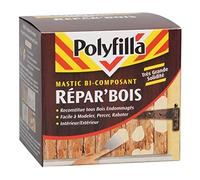 POLYFILLA Mastic Bi-composant REPAR'BOIS - Très grande solidité - Intérieur et Extérieur - Blanc 2X250 G