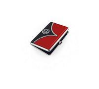 Brisa VW Collection - Étui à Cartes de Visite Volkswagen avec la façade élégante du Combi T1 10,8 cm (Rouge & Noir)