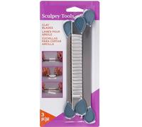 Polyform Lames Spéciales pour Fimo ou Pâte Polymère, Plastique, Argent, 11,3 x 1,5 x 23,7 cm POASBSET