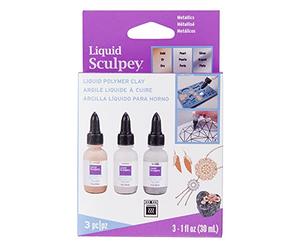 Polyform Sculpey Liquid Metallics 3/Pkg-Pearl, Silver, Gold