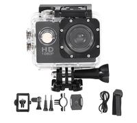 PolyGen 12MP Full HD Camera for Sports Recording with a 2.0 inch LCD Display and 90 Minute Battery Life, Includes Full Action Camera Accessories Kit (Black)