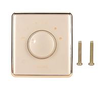 PolyGen Bouton de contrôle du volume mural sans cadre avec réglage en 5 étapes pour systèmes de haut-parleurs domestiques, sortie audio stable, plaque PC 10 W 86 x 86 mm (Or)