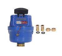 PolyGen Compteur d'eau 1/2", type à déplacement positif pour installation verticale ou horizontale, débitmètre d'eau froide en laiton R160 pour usage domestique et jardin