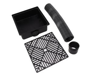 PolyGen Extension de Bec verseur Noir avec Design incliné et crépine pour Drainage de gouttière extérieure, empêche Le colmatage et la Mise en commun, Tuyau Flexible Extensible de