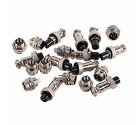 PolyGen Lot de 10 connecteurs de Fil d'aviation en métal, Prise d'aviation GX12 à 4 Broches, diamètre de 12 mm pour systèmes d'acquisition de données et Applications Audio/vidéo