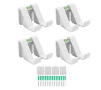 PolyGen Lot de 4 Supports de Rangement pour manettes avec Bandes adhésives Amovibles pour Montage Mural ou sur Bureau, maintient Les périphériques organisés, Support Universel (Blanche)