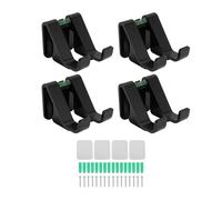 PolyGen Lot de 4 Supports de Rangement pour manettes avec Bandes adhésives Amovibles pour Montage Mural ou sur Bureau, maintient Les périphériques organisés, Support Universel (Noire)