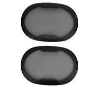 PolyGen Paire de grilles de haut-parleur en avec anneau extérieur en ABS durable pour haut-parleurs de cinéma maison, protège les composants internes, grille en acier laminé à