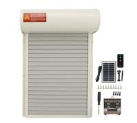 PolyGen Porte de poulailler à capteur de lumière Automatique avec minuterie programmable et télécommande pour Poulets/Canards/oies, Gestion Mains Libres, Panneau Solaire (White)