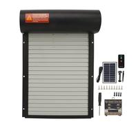 PolyGen Porte de poulailler à capteur de lumière Automatique avec minuterie programmable et télécommande pour Poulets/Canards/oies, Gestion Mains Libres, Panneau Solaire (Black)