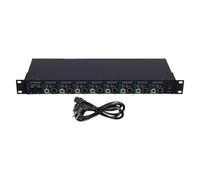 PolyGen Répartiteur de Casque 8 canaux avec Circuit analogique HiFi et Mesure LED 6 Segments, Conception de Montage en Rack 1U, amplificateur de Casque stéréo pour scène et