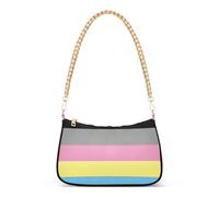 Polygender Pride Flag Multigender Experiences Two Designer Sac à main pour femme Sac à bandoulière Fermeture éclair Fête Sac à main Hobo avec chaîne