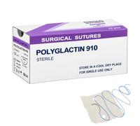 Polyglactin 910 Suture absorbable à usage vétérinaire stérile 3-0,1box | Packs de suture vétérinaire pour l'approximation et la ligation des tissus mous, fourniture de clinique vétérinai
