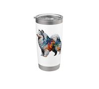 Polygon Art American Eskimo Dog Gobelet isotherme en acier inoxydable double paroi