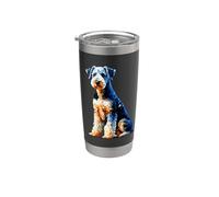 Polygon Art Bedlington Terrier Rothbury Terrier Gobelet isotherme en acier inoxydable double paroi