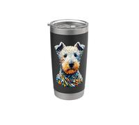 Polygon Art Bedlington Terrier Rothbury Terrier Gobelet isotherme en acier inoxydable double paroi