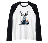 Polygon Art Cerf de Virginie Queue Blanche Manche Raglan