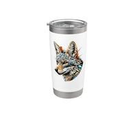 Polygon Art Chacal Chacals Gobelet isotherme en acier inoxydable double paroi