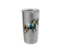 Polygon Art Cheval Équitation Équestre Chevaux Gobelet isotherme en acier inoxydable double paroi