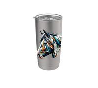 Polygon Art Cheval Pinto Équitation Équestre Gobelet isotherme en acier inoxydable double paroi