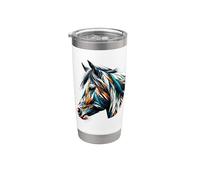 Polygon Art Cheval Pinto Équitation Équestre Gobelet isotherme en acier inoxydable double paroi
