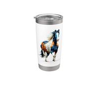 Polygon Art Cheval Pinto Équitation Équestre Gobelet isotherme en acier inoxydable double paroi