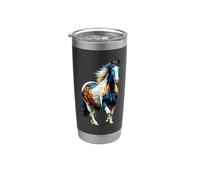 Polygon Art Cheval Pinto Équitation Équestre Gobelet isotherme en acier inoxydable double paroi