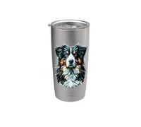 Polygon Art Entlebucher Mountain Dog Gobelet isotherme en acier inoxydable double paroi