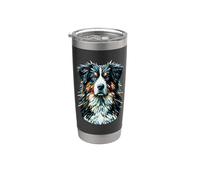 Polygon Art Entlebucher Mountain Dog Gobelet isotherme en acier inoxydable double paroi