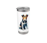Polygon Art Fox Terrier Smooth Fox Terriers Gobelet isotherme en acier inoxydable double paroi