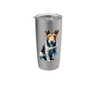 Polygon Art Fox Terrier Smooth Fox Terriers Gobelet isotherme en acier inoxydable double paroi