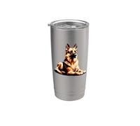 Polygon Art German Shepherd GSD Gobelet isotherme en acier inoxydable double paroi
