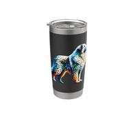 Polygon Art Great Pyrenees Pyrenean Mountain Dog Pyr Gobelet isotherme en acier inoxydable double paroi