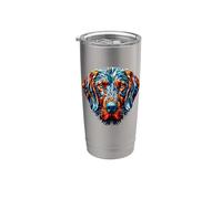 Polygon Art Hungarian Vizsla Magyar Vizslas Gobelet isotherme en acier inoxydable double paroi