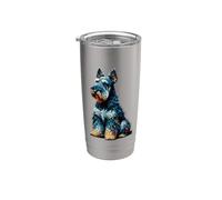 Polygon Art Kerry Blue Terrier Terriers Gobelet isotherme en acier inoxydable double paroi