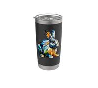 Polygon Art Lapin Lapinou Lapinous Lapins Gobelet isotherme en acier inoxydable double paroi