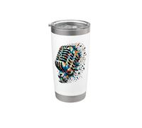Polygon Art Microphone Mic Chanteur Animateur de Podcast Gobelet isotherme en acier inoxydable double paroi