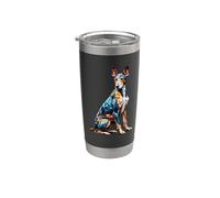 Polygon Art Pharaoh Hound Gobelet isotherme en acier inoxydable double paroi