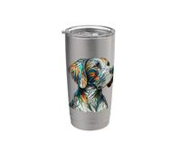Polygon Art Pointer Dog English Pointer Gobelet isotherme en acier inoxydable double paroi