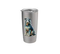 Polygon Art Scottish Deerhound Gobelet isotherme en acier inoxydable double paroi