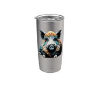 Polygon Art Wild Pig Hog Hunting Boar Hunter Gobelet isotherme en acier inoxydable double paroi