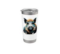 Polygon Art Wild Pig Hog Hunting Boar Hunter Gobelet isotherme en acier inoxydable double paroi