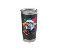 Polygonal Abstract Art Aigle Aigles Gobelet isotherme en acier inoxydable double paroi