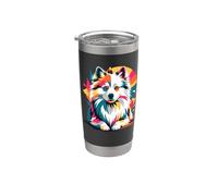 Polygonal Abstract Art American Eskimo Dog Gobelet isotherme en acier inoxydable double paroi