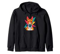 Polygonal Abstract Art Basenji Dog Barkless Dog Sweat à Capuche