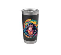 Polygonal Abstract Art Chimpanzé Chimpanzés Gobelet isotherme en acier inoxydable double paroi