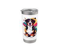 Polygonal Abstract Art Entlebucher Mountain Dog Gobelet isotherme en acier inoxydable double paroi