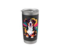 Polygonal Abstract Art Entlebucher Mountain Dog Gobelet isotherme en acier inoxydable double paroi