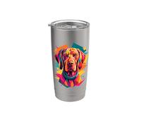 Polygonal Abstract Art Hungarian Vizsla Magyar Vizslas Gobelet isotherme en acier inoxydable double paroi