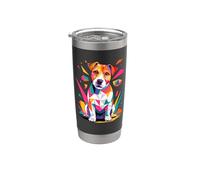 Polygonal Abstract Art Jack Russell Terrier Gobelet isotherme en acier inoxydable double paroi